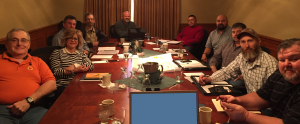 In January, 2016 the Lodge staff assembled in Irving, TX for an organizational meeting. Those in attendance were, from left to right, Pres. Dennis Deyo, Member Benefits Spec. Kebra Dinsmore, VG Eng Escal Thornton, Rec. Sec. Jerry Johnson, FST Shane Lindsey, VG Loco Al Briones, Bd. Chmn Marco Acevedo, VG Car Alan Harris, VP 'Bo' Brown II, and Gen. Chmn. Mark Sellers. Behind the camera was National Rep. Steve Hirschbein.